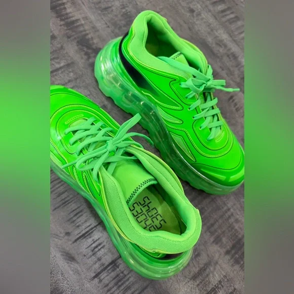 Neon Green Men's Sneakers - Picture 5 of 6